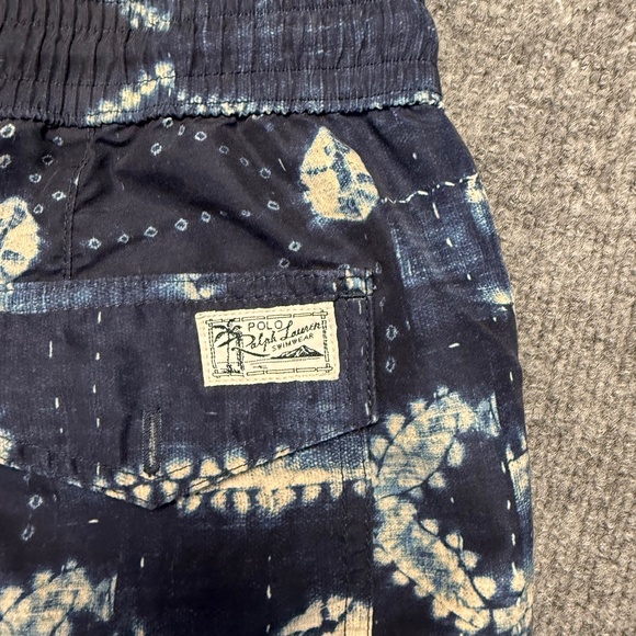Polo Ralph Lauren‎ Swim Trunks Mens XL Blue White Geometric Yellow Pony Liner - Picture 3 of 14